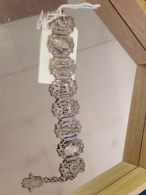 Intricate Silver-Tone Statement Bracelet - Women's Jewelry
